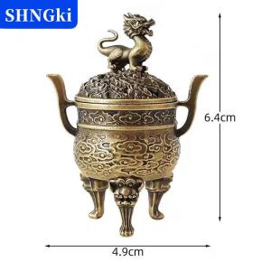 SHNGki Vintage hợp Kim Hương Burner Stick chủ ba chân Rỗng ra mini Gỗ đàn hương Lư Hương Burner trang trí nhà