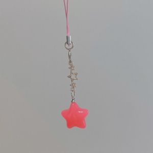 VIVIDI Crystal Beads Tassel Phone Chain Pentagram Five-Pointed Star Mini Key Chain Y2K Phone Pendant DIY Jewelry Making