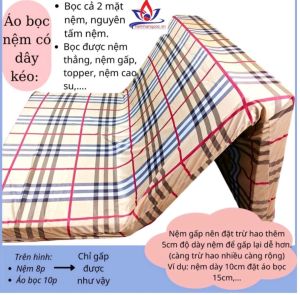 💥GIẢM SỐC💥Vỏ Bọc Nệm Thẳng 2 Mặt Có Khóa Kéo Vải Thun Hàn Quốc Dày Dặn Mát Mịn Loại 1 Đủ Size Áo Bọc Nệm Thẳng Bảo Vệ 2 Mặt Nệm Thẳng Vỏ Bọc Nệm Topper Dùng Như Ga Nệm 2 Mặt Có Khóa Kéo _ Nemtot Bedding