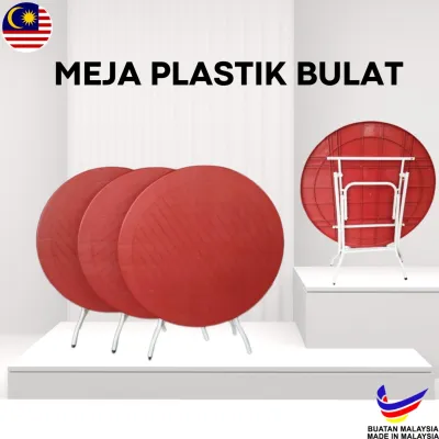 MEJA BULAT LIPAT PLASTIK 3FTX3FT
