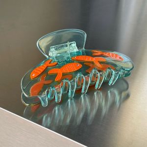 OEUVR กระปุกใส่ปลาทอง ที่หนีบผม Barrettes บาร์เร็ตต์ ที่มัดผมหางม้า ผ้าโพกศีรษะ ปรับแต่งได้เอง กรดอะซิติก คลิปปลาฉลามอาซีเตท สำหรับผู้หญิง