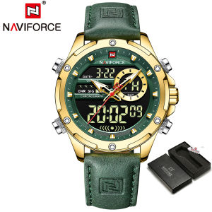 NAVIFORCE Top Brand Mens Watch Fashion Men Leather Digital Quartz Sports Clock Casual Business Men Waterproof Chronograph Watch