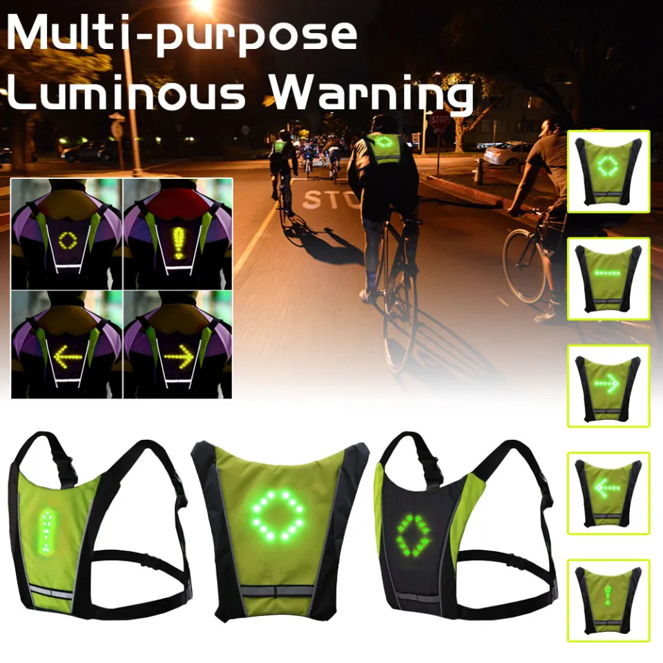 LO【Ready Stock】LED Turn Signal Vest Led Reflective Vest Warning