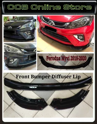Perodua Myvi G3 2018-2020 Front Bumper Diffuser Lip Wrap Angle Splitters Black (3pcs/set)