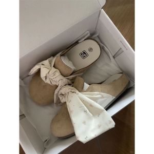 [Free Shipping] Fashionable 2026 Spring/Summer Thick-Soled Breathable Versatile Sandals With Bowknot Closed-Toe Slippers For WomenS Outdoor Wear