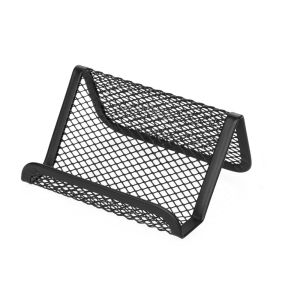 SHUNAICHI Black Metal Mesh Business Card Holder Desktop Business Card Display Stand Box Office Cards Holder Desk Shelf Storage Organizer