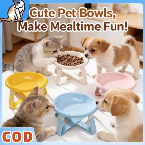 Ceramic Cat Bowl Neck Protection High Footed Dog Cat Food Bowl Drinking Water Bowl Pet Bowl