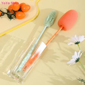 💕 YoYo Shop 💕 Long Handle Silicone Milk Bottle Brush Cup Scrubber Cleaner Kitchen Cleaning Tool Drink Bottle Cup Cleaning Brush
