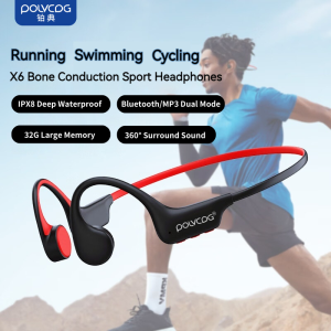 POLVCDG X6 Bone Conduction Headset IPX8 Waterproof Earbuds Wireless Earbuds Bluetooth Earphone Professional Sports Headphones Cycling Headphones Suitable For Outdoor Activities Openrun