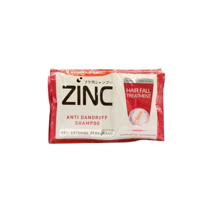 Zinc Shampoo Hair Fall Japanese Ginseng 12 Sachet 10 Ml Lazada Indonesia