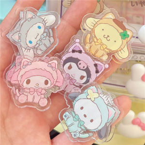 Cute Sanrio Hello Kitty Acrylic Binder Clip My Melody Cinnamoroll Clips Paper Clamp Office Decorative Supplies School Stationery