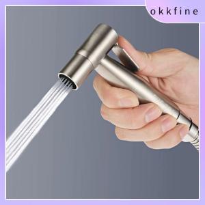 OKKFINE Pressurized High Pressure Spray 304 Stainless Steel Silver Booster Faucet Toilet Spray