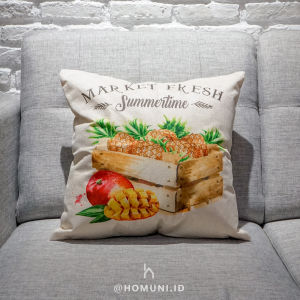 Sarung Bantal Linen Tropical Bunga Tulip/Cushion Cover Impor Murah Summer Time