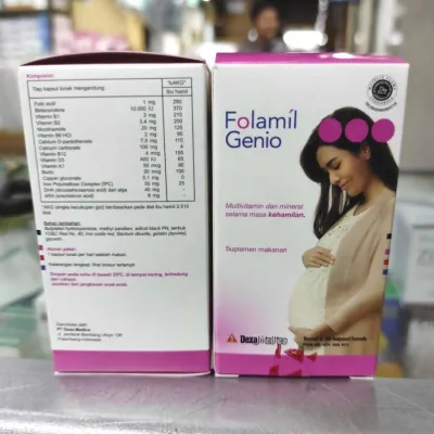 FOLAMIL Genio suplemen box isi 30 kapsul