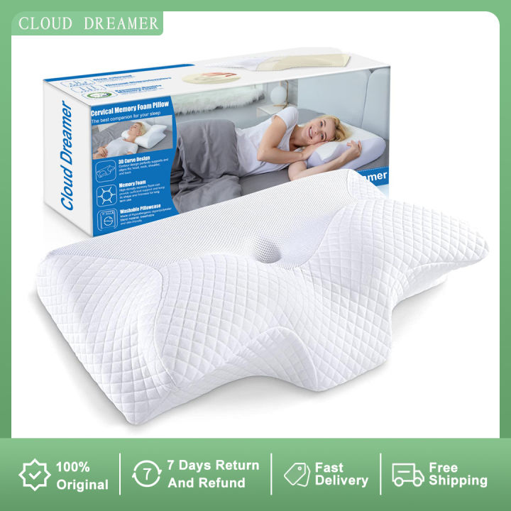 Cloud Dreamer Contour Memory Foam Pillow for Neck Pain Relief, Adjustable Orthopedic  Ergonomic Cervical Pillow for Sleeping with Washable Cover, Bed Pillows for  Side, Back, Stomach Sleepers bed foam