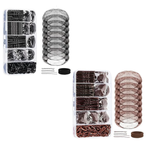 260Pcs Toàn Diện Phụ kiện tóc Kit U Hình Pins Kẹp Tóc dây thun co giãn Và Vô Hình lưới tóc Cho Vũ Công