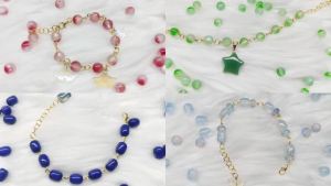 8mm DIY Small Bead Hand String Glass Bead Handmade Bracelet Weaving Bead String Bead Year Pearl Number Line8mmDIY小珠子手串玻璃珠子手工手链编织穿珠串珠子岁珠光号线