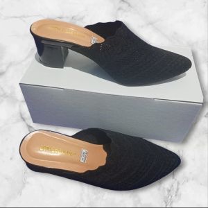 UTN Sepatu Sandal Mules Wanita Rajut import Hak tahu 5Cm