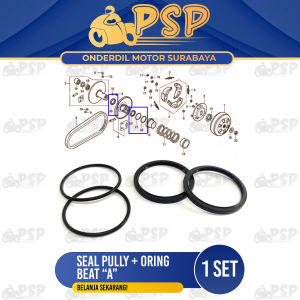 Seal Pully + O Ring Beat "A" (Harga Per Set Sesuai Foto) - Sil Siel Karet Oring Puli Puly Puley CVT