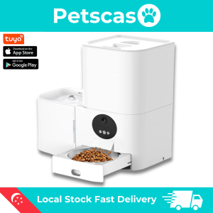 Petscaso 2-in-1 WIFI Pet Feeder & Water Fountain - 5L Food 3L Water App Control Scheduled Feeding