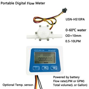 US211M Lite USN-HS10PAL Digital Flow Meter 5V Flow Reader Compatible with all our hall effect water flow sensor with