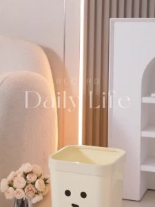 Cute Cartoon ins Large-Capacity Trash Can Household High-Value Children Creative Simple Toilet Bedroom DIY Paper Basket tong sampah 可愛垃圾桶 簡約垃圾桶 紙簍