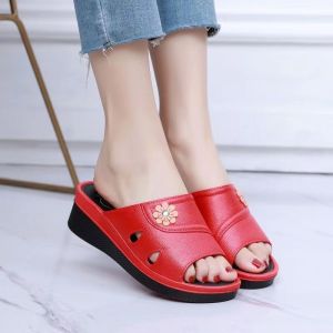 [Free Shipping] New WomenS High-Heeled Fashion Slippers Non-Slip Thick-Soled For Outdoor And Indoor Use With A Chunky Heel