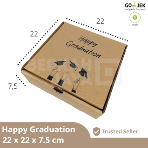 (ECERAN) Gift Box Happy Graduation 22 x 22 x 7.5 cm / Kotak Kado / Box Hampers / Gift Box Ultah / Box Die Cut
