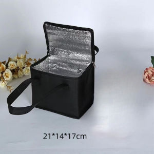 <𝙇𝒂𝙯𝑺𝙜𝑴𝙖𝒍𝙡> Fresh food cooler bag hot food thermal bag large capacity aluminum Foil with handle lunch bag