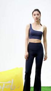 áo bra tập yoga cao cấp SUDU Màu Phù Hợp Với Áo Ngực Yoga Cho Nữ Cố Định Một Mảnh Co Giãn Cao Chống Sốc Tập Hợp Hai Màu U Loại Đồ Lót Thể Thao