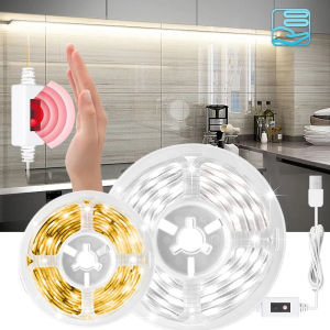 Angelila Motion Sensor LED Strip Light Hand Sweep Sensor Dimmable Tape Diode USB DC 5V SMD 2835 TV Backlight Kitchen Night Lamp Cabinet Lights