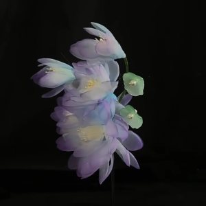 Elegant Tulle Flower Hair Clip for Han Costume Chinese Style Side Hairclip Barrettes for Women Sidebangs Hair Style