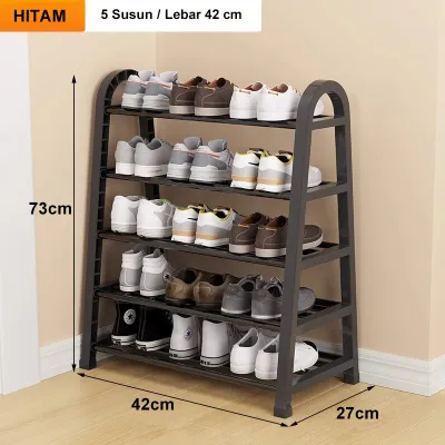 Trove Rak sepatu ultra praktis Rak sepatu 4/5 lapis rak sandal/sneaker rak sepatu susun modern untuk menghemat tempat