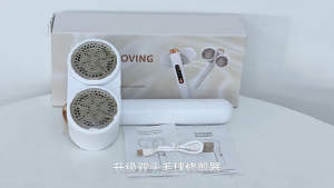 Efficient Double Head Fabric Shaver Powerful Motor Delinter USB Rechargeable Pilling Remover for Various Garments