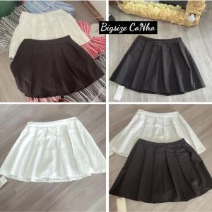 Chân váy bigsize nữ xếp ly cạp cao có lót quần và khoá kéo bên trong- CV10