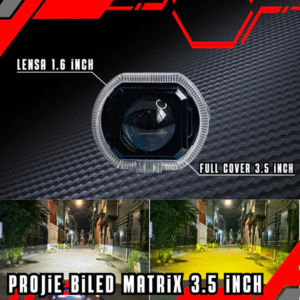 Lampu Projie Biled Matrix 3.5 Inch Body Black Plus Kipas Pendingin High Low Putih Flat Cut