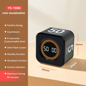 [Xin Ngó ]Visual Timer Productivity Cube Timer Gravity Sensor Flipping LED Display 4Preset Time Dual Modes Kids Time Management Countdown Timer
