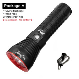 Haixnfire dv61 chống nước dưới nước đèn pin XHP70.2 Đèn pin lặn dùng bình dưỡng khí 6000 lumens dưới nước cá ánh sáng làm nổi bật LED cắm trại ánh sáng