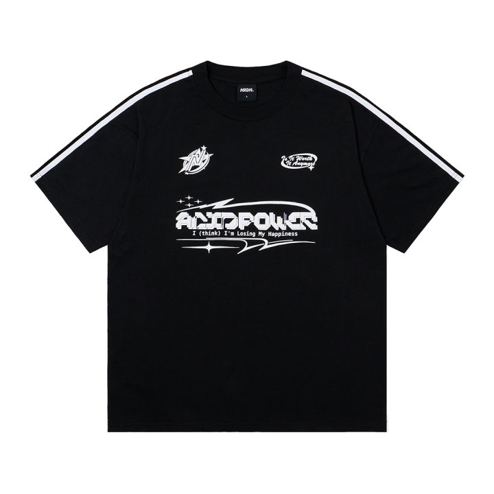 NRDN Clothing T-Shirt Kaos Oversize Acid Power Stripe Sleeve
