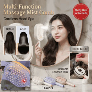 Leave-In Essential Oil Hair Care Red Light Comb Scalp Treatment Comb Nourishing Bristles Stimulates Scalp Improves Hair Elasticity