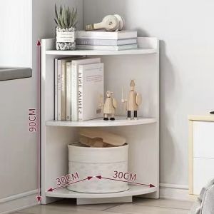 Elegant Solid Wood 6-Tier Corner Bookcase with Display Shelf for Living Room Storage