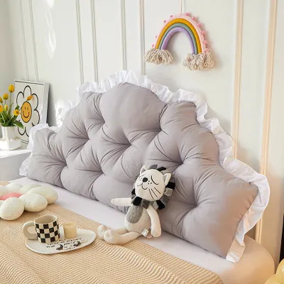 ILUOLAI Tatami Headboard Pillow fluffy non-collapse back cushion Lumbar Support Bedroom Long Backrest