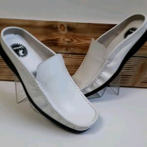 SEPATU SANDAL PUTIH PRIA SANDAL SELOP PRIA KULIT SEPATU BUSTONG PUTIH