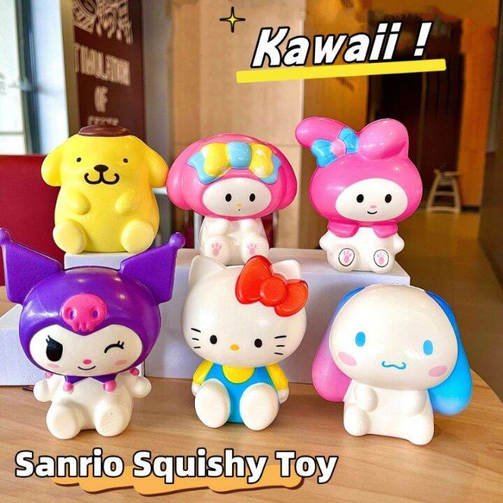 Cartoon Sanrio Squishy Toys Kawaii Kuromi Melody Cinnamoroll Squishies ...