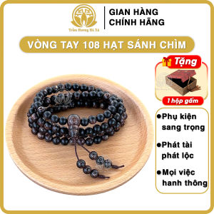 Vòng tay trầm hương chuỗi 108 hạt sánh chìm đeo tay nam nữ Trầm Hương Hà Xá