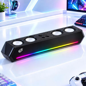 Loa Bluetooth JK-1119 Loa Máy Tính Gaming Soundbar 28W Loa Thanh LED RGB Nháy Theo Nhạc Bluetooth 5.3 USB TF AUX 3.5mm FM Radio Pin 1500mAh