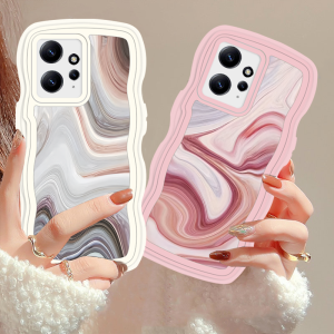 (Lokal Ready) Xinyu Casing hp Xiaomi Poco M3 Pro Poco M3 Poco X3 NFC Poco X3 Pro Popular Corak Strip Tekstur Marble yang indah Pinggir Gelombang Soft Cover