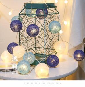 20 LED 2.2M Colorful Cotton Ball Battery Powered LED String Christmas Wedding Party Fairy Lights