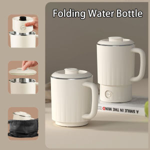 800ML Portable Folding Electric Kettle Stainless Steel Mini Travel Kettle Foldable Electric Jug Outdoor Camping Boiling Water Cup