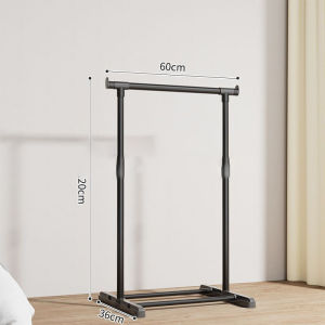 DIODIY Clothing Garment Rack Coat Rack Indoor Bedroom Double Pole Hanging Metal Clothes Hanger Floor Drying Rack Sampayan